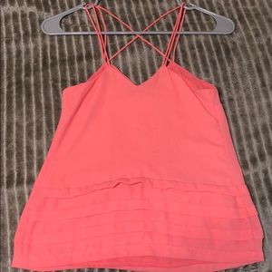 Pink strappy tank